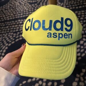 Aspen Snowmass Cloud 9 Neon Yellow Trucker Hat - NEW, 100% Authentic